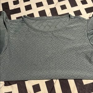 SHEIN Green Ruffled Cap Sleeve Blouse